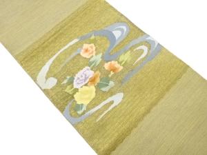 すくい織流水に花葉模様織出し名古屋帯